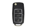 Volkswagen VW Chrome Remote Key Shell 3 Buttons with Battery Holder And Head